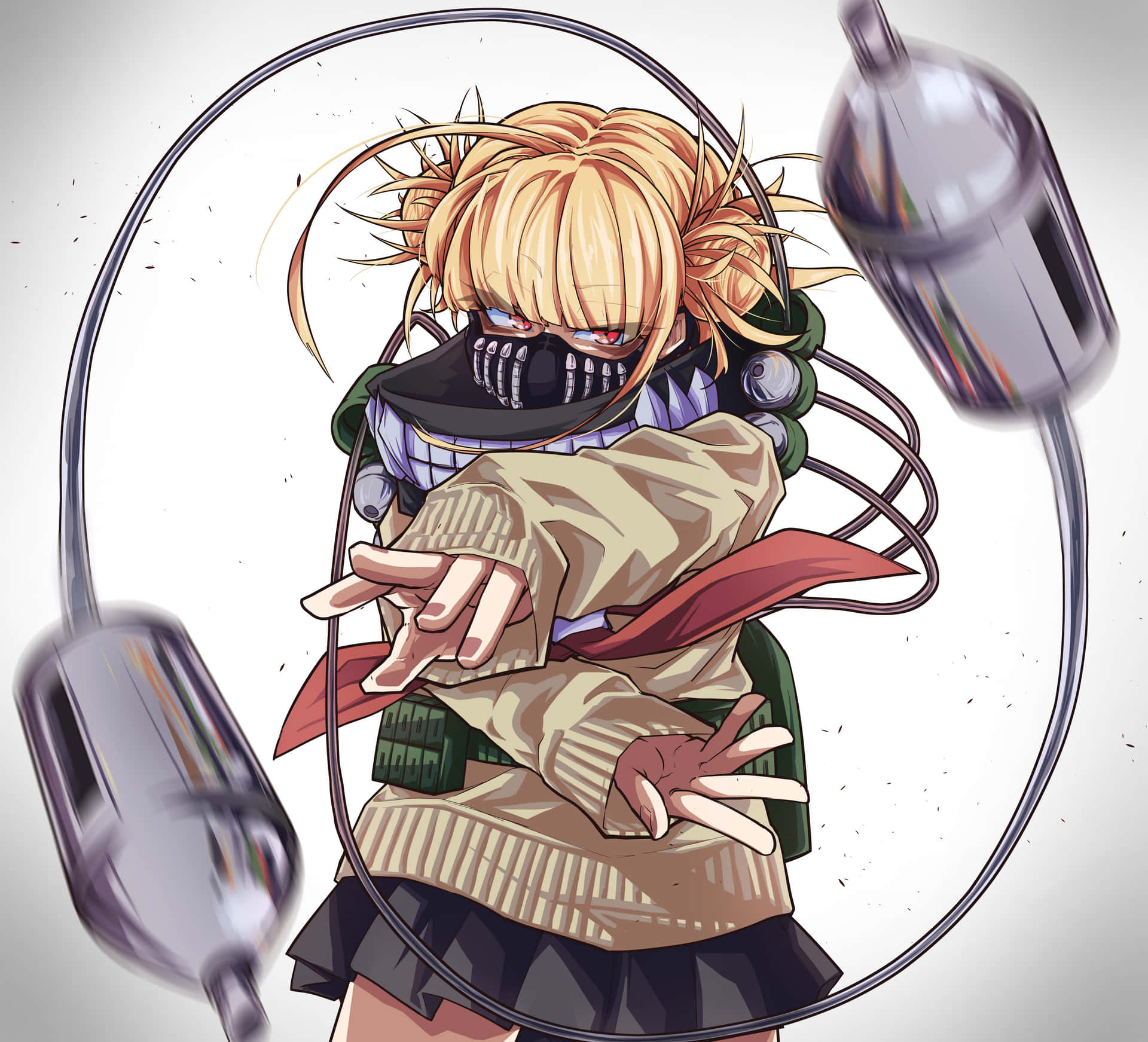 A Girl Holding A Wire And A Gun Wallpaper