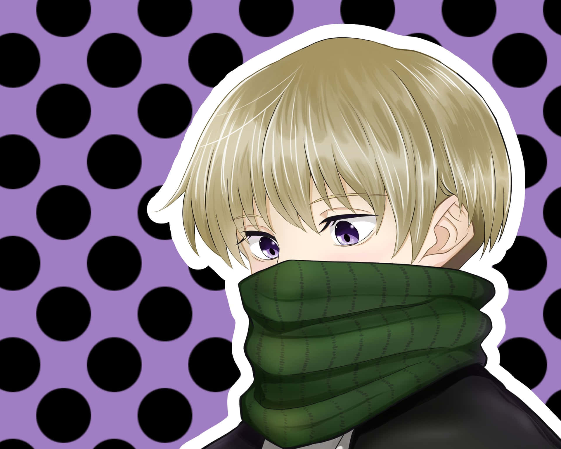 A Boy With Blonde Hair Wearing A Scarf Wallpaper