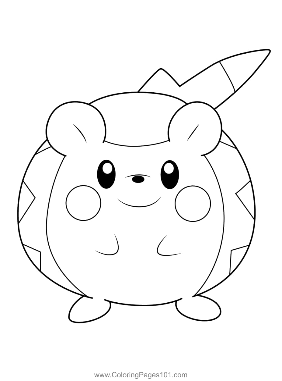 Intricate Black Outline of Togedemaru - The Electric Pokémon Wallpaper