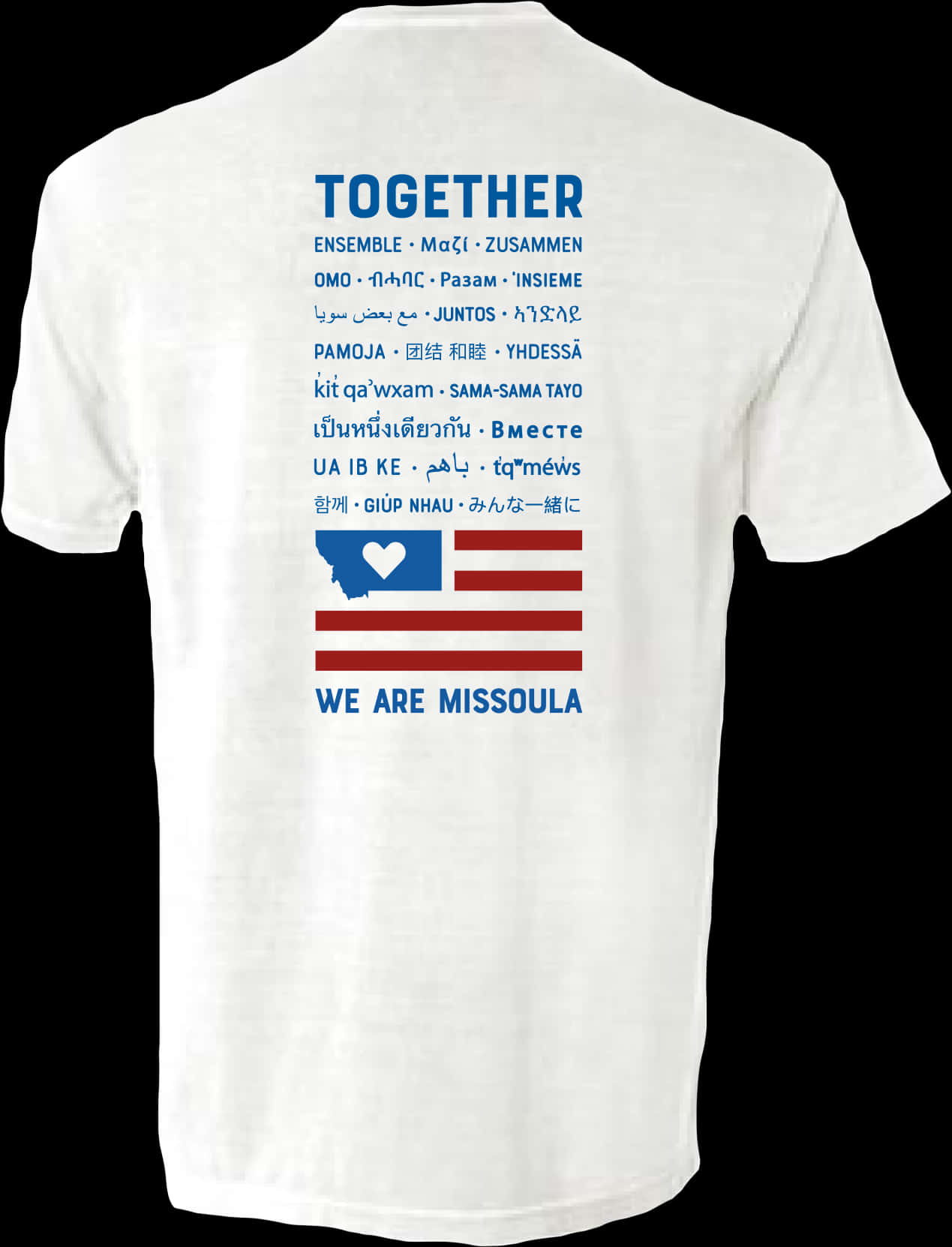 Together Multilingual White Shirt PNG