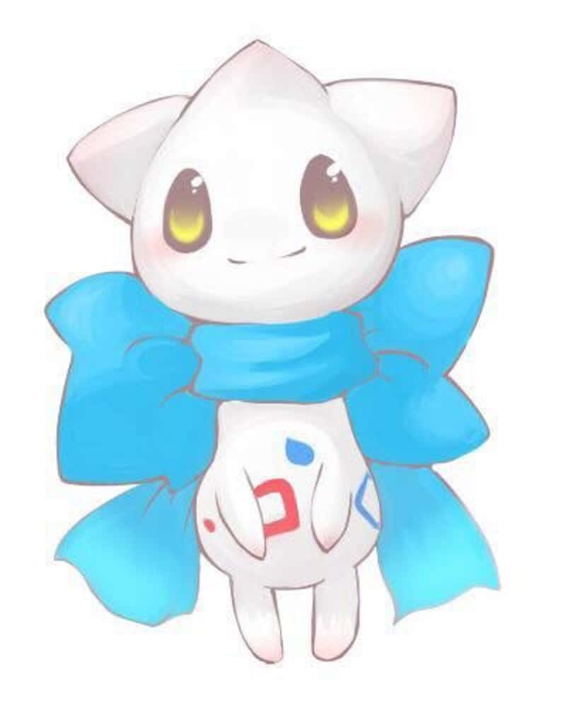 Togetic Wearing A Blue Bow Wallpaper