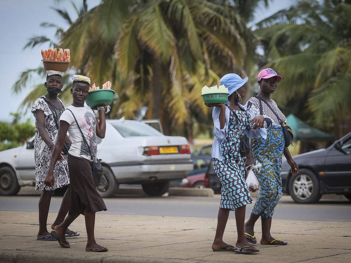 Vendedoresde La Ciudad De Togo. Fondo de pantalla