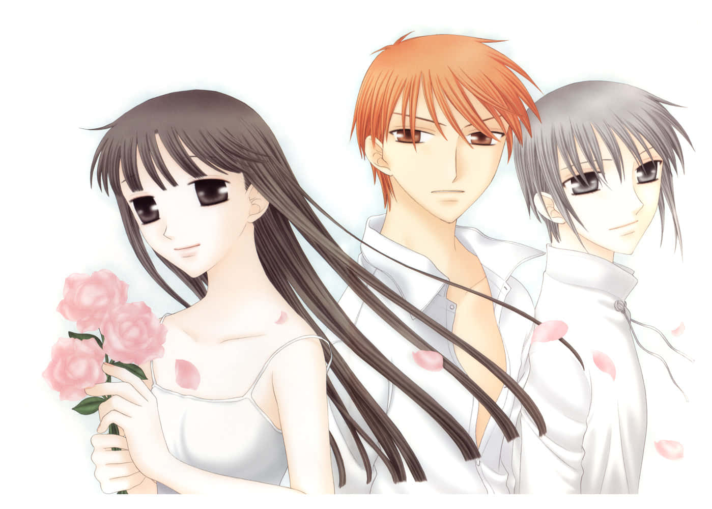 Tohru,kyo Und Yuki - Ein Fan Art Aus Dem Anime Fruits Basket. Wallpaper