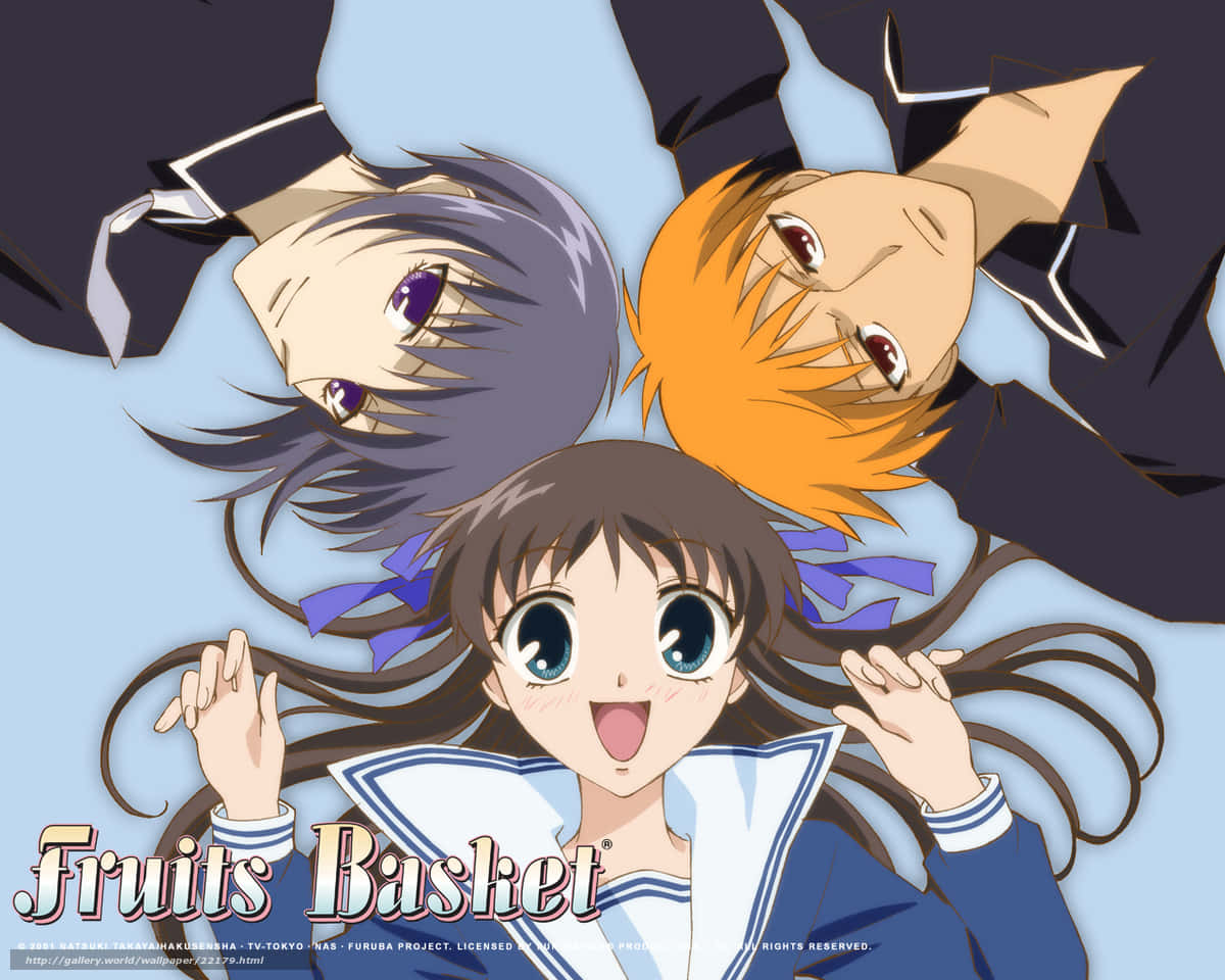 Pósterdel Anime Fruits Basket Con Tohru, Kyo Y Yuki Fondo de pantalla