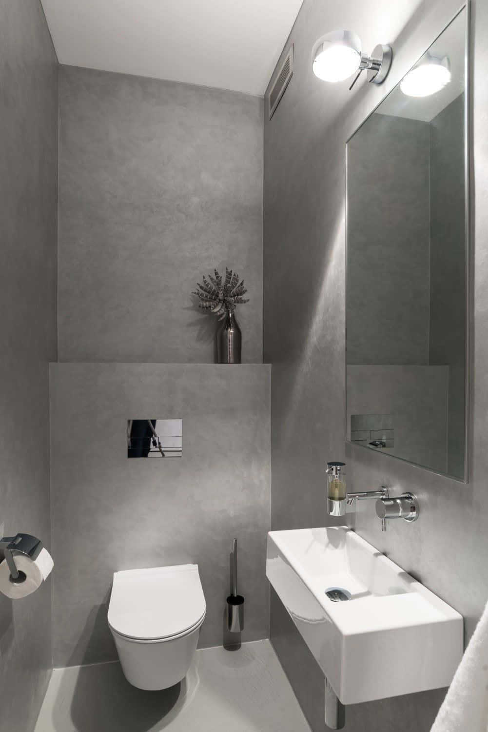 A Clean and Modern Toilet in a Stylish Bathroom