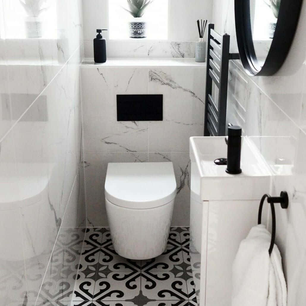 Elegant white toilet bowl in a pristine modern bathroom