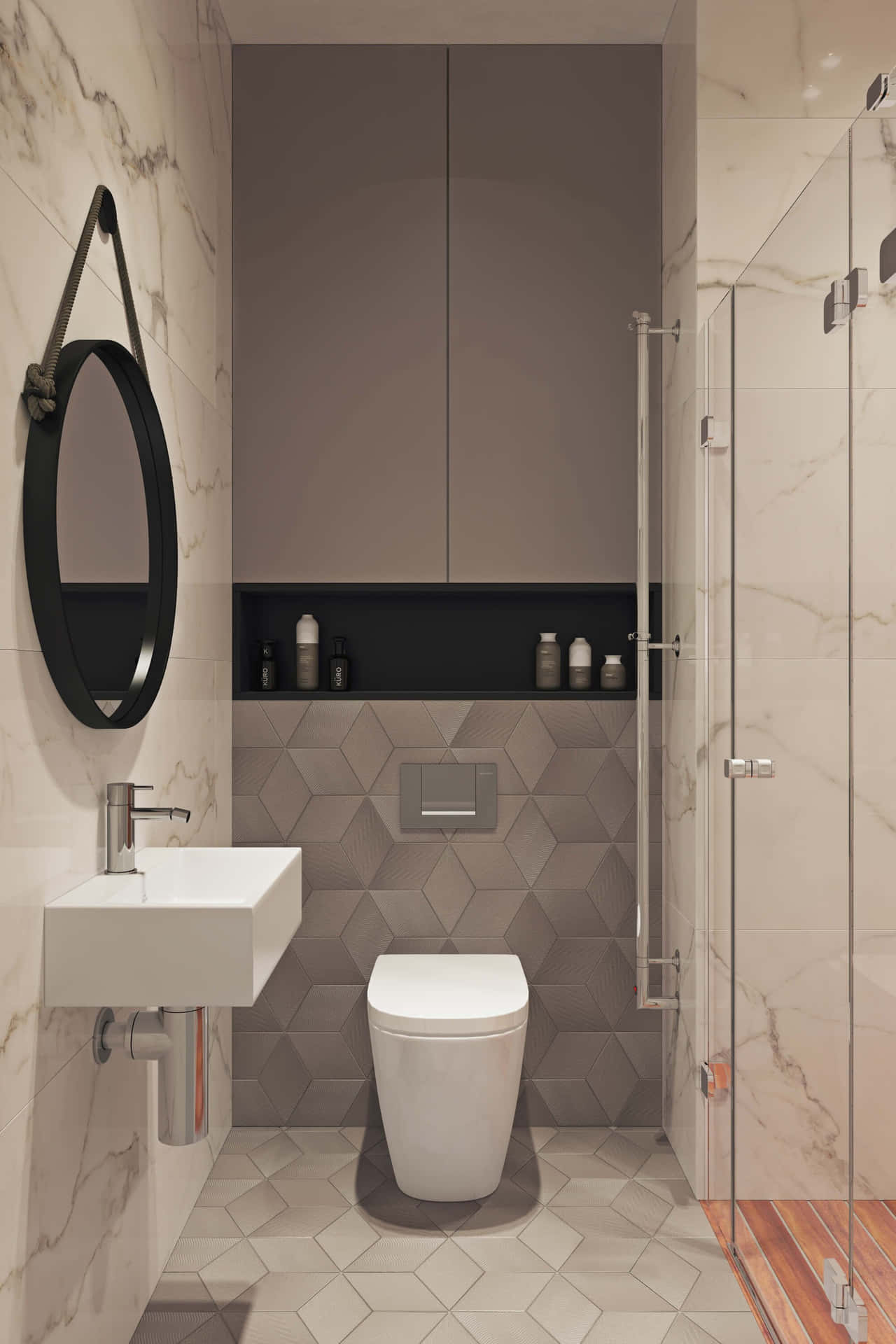 Modern White Toilet in a Stylish Bathroom