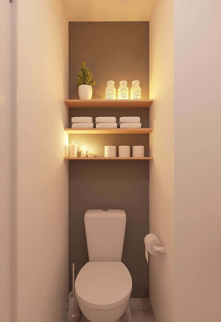 Modern minimalistic bathroom featuring sleek toilet design