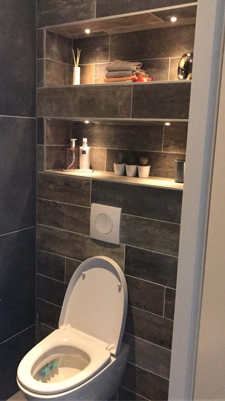 Public toilet in a modern restroom