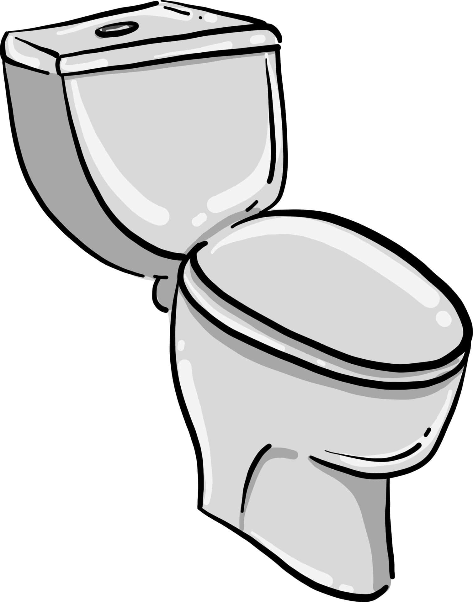 A Cartoon Toilet With The Lid Open