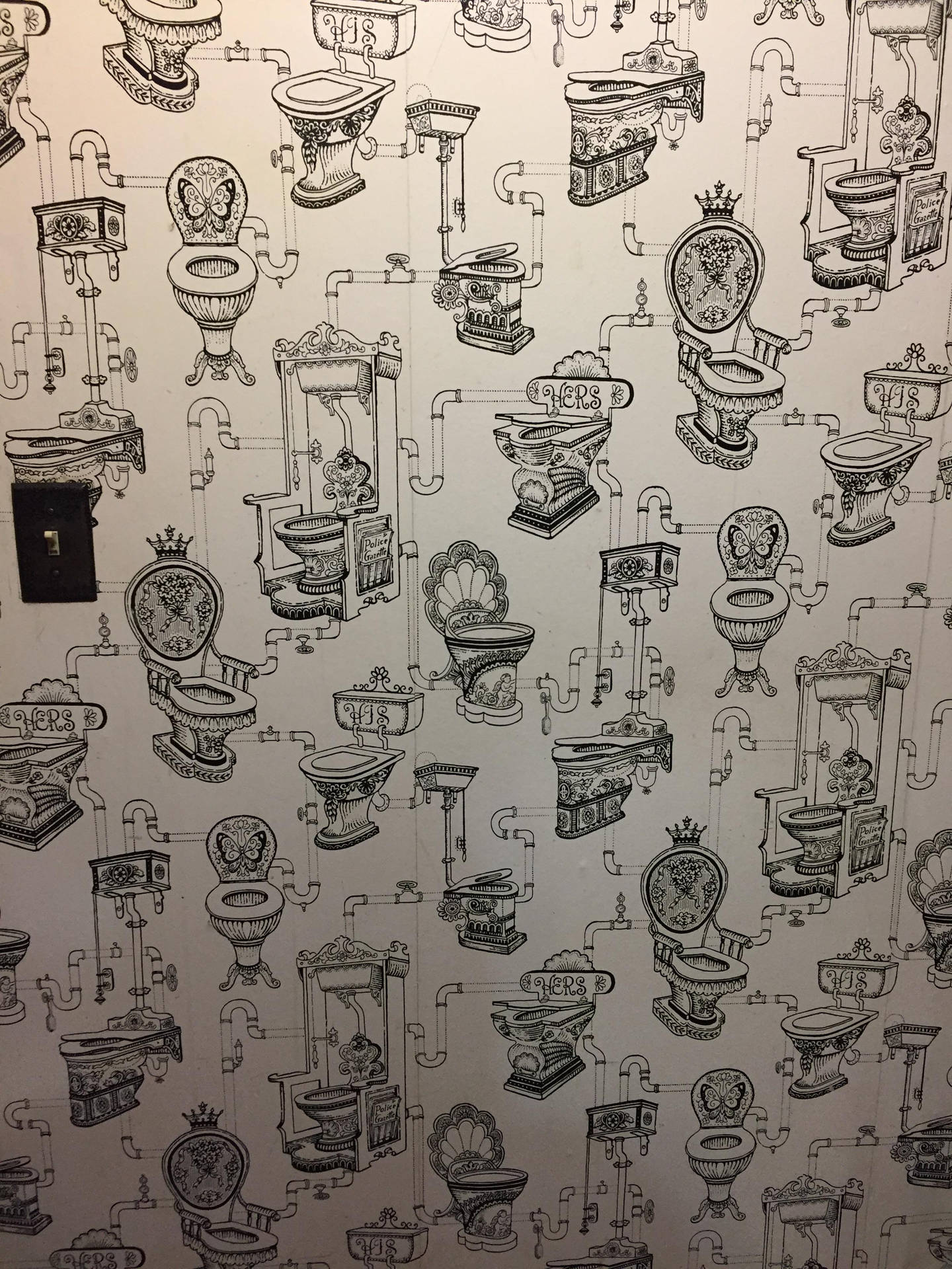 Toilet Graphic Art Wallpaper