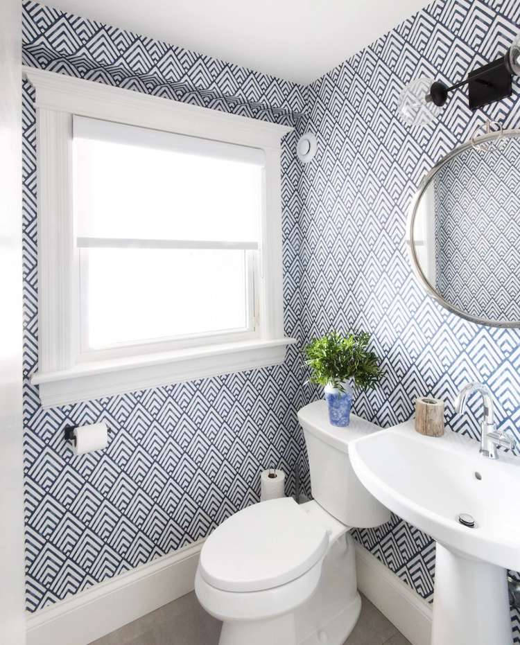 Toilet Makeover Diamond Geometrisk Tapet Wallpaper