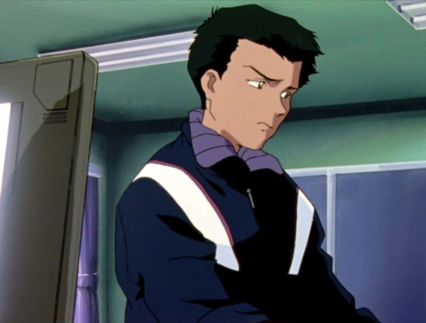 Toji Suzuhara I Aksjon Fra Den Ikoniske Serien Neon Genesis Evangelion Bakgrunnsbildet