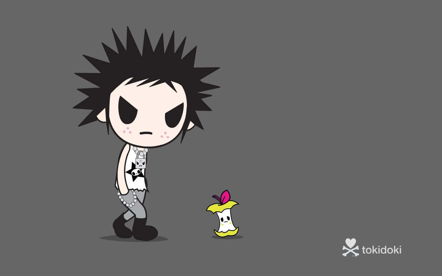 A Cartoon Character With A Spiked Hair And A Yellow Bird Wallpaper