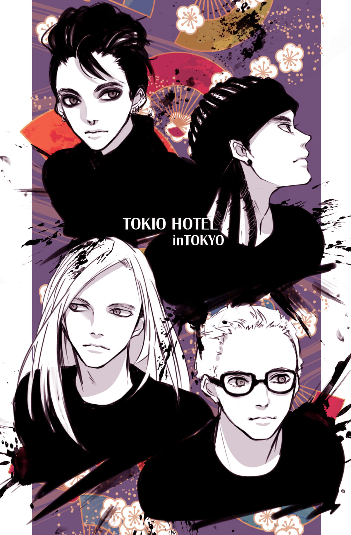 Tokio Hotel Anime Style Artwork Wallpaper