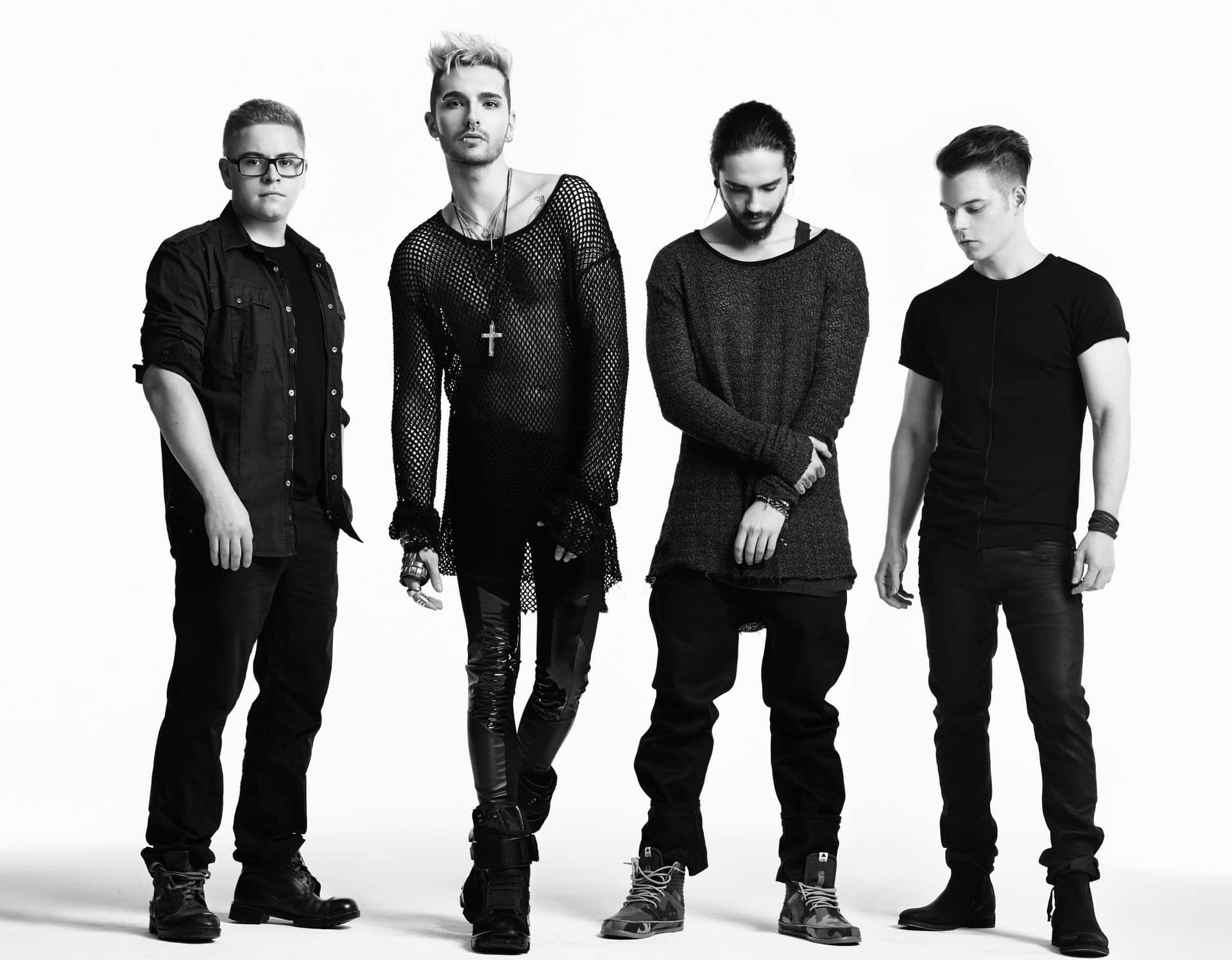 Tokio Hotel Band Blackand White Portrait Wallpaper