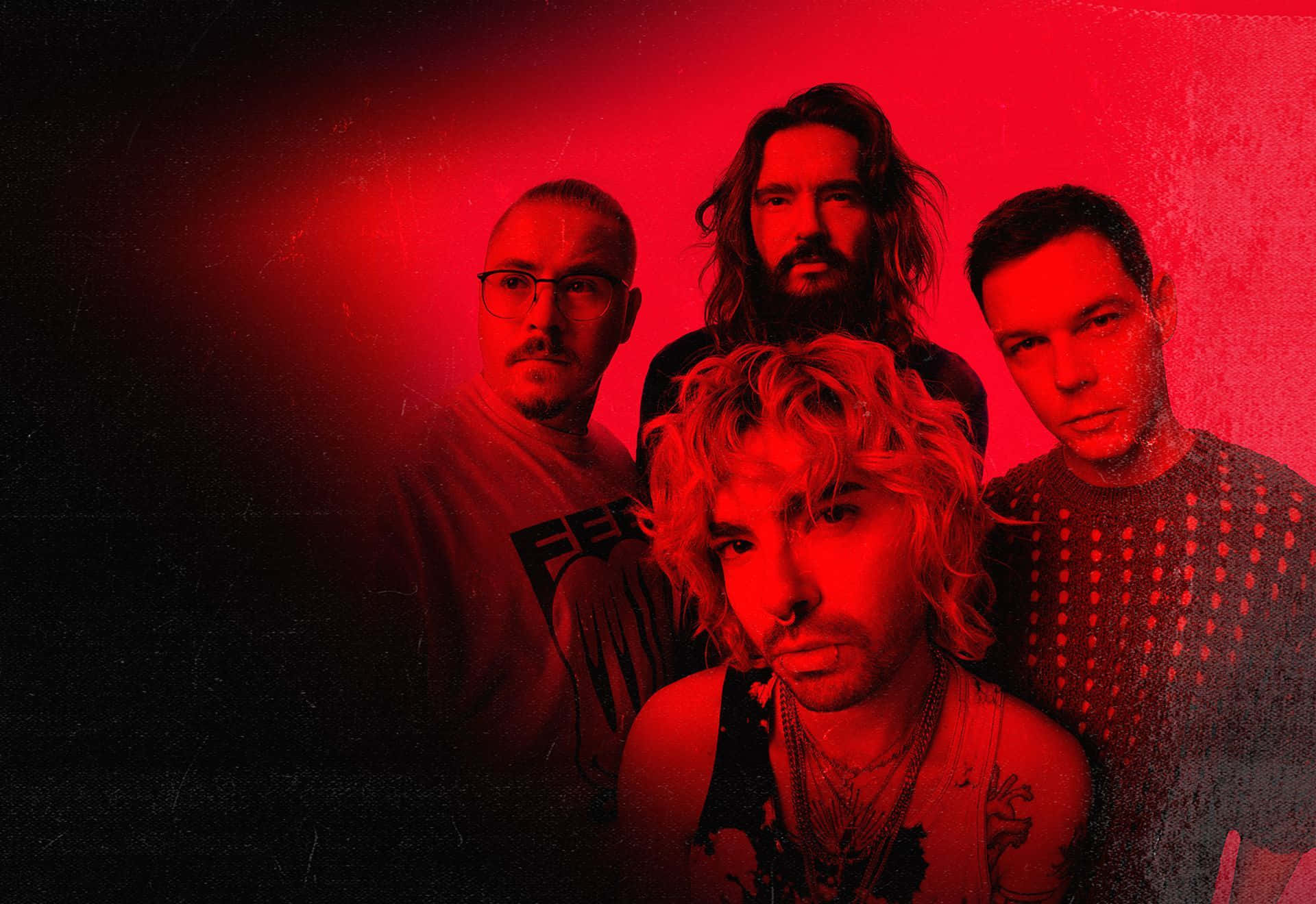 Tokio Hotel Band Red Backdrop Wallpaper