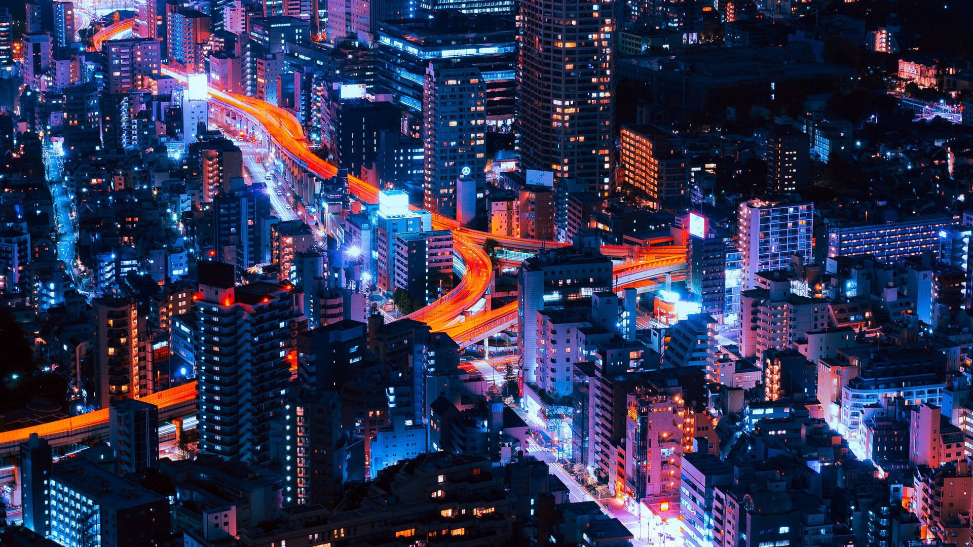 Tokyo Asian Neon Night Aesthetic Background