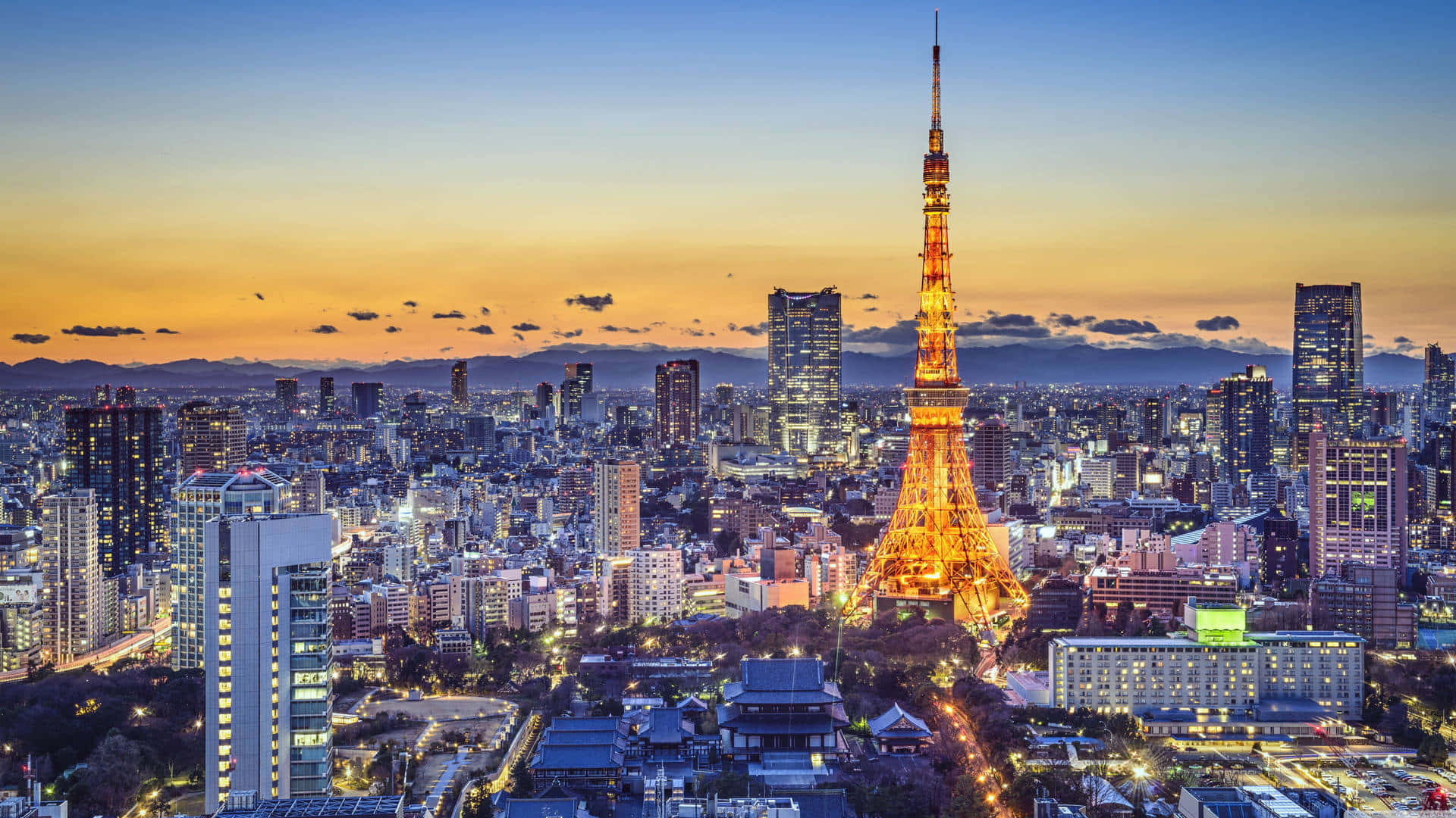 Tokyobakgrund Ljusa Stadsljus På Eftermiddagen