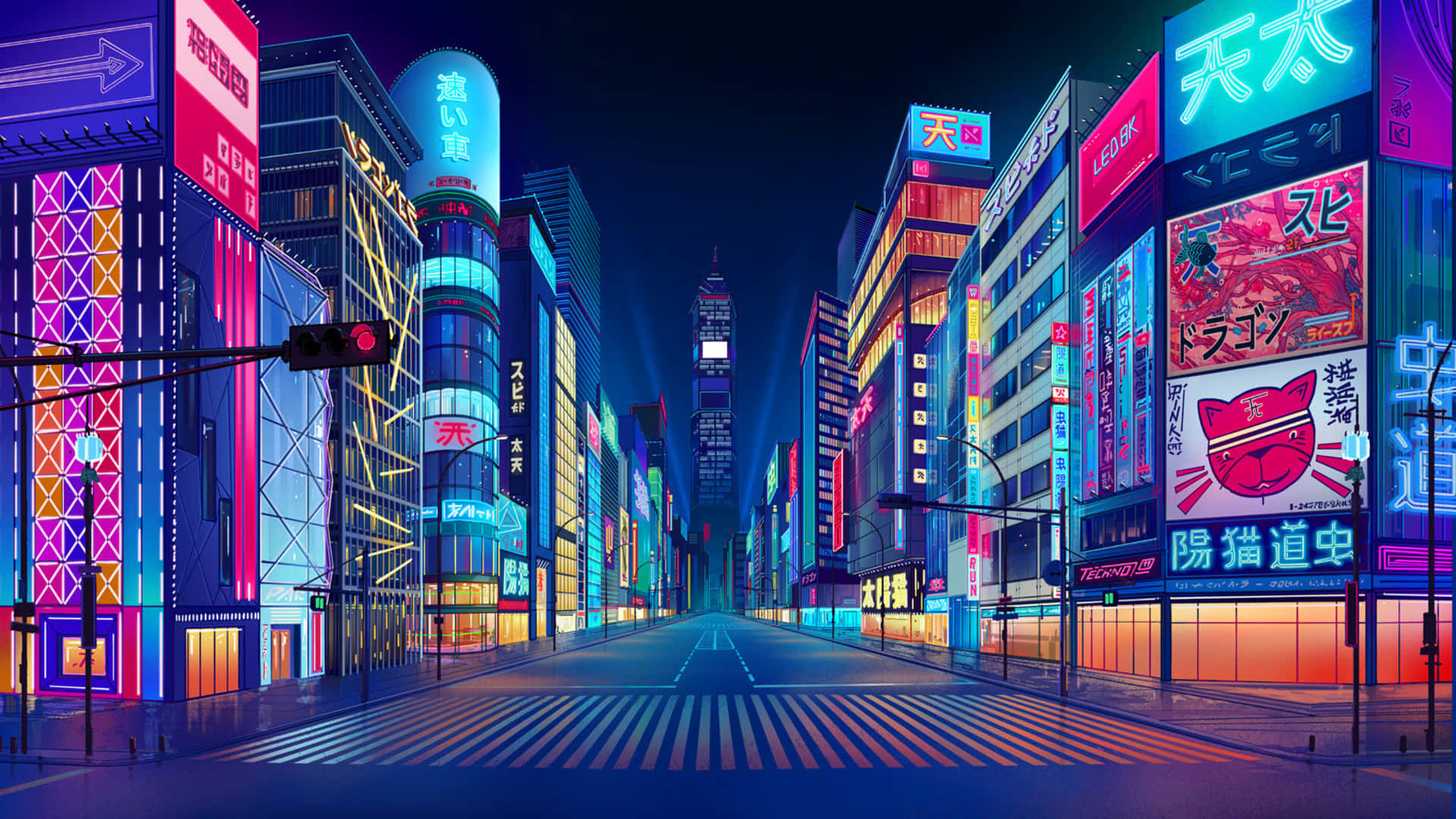 Tokyohintergrund Fanart Zeichnung Tokyo Straße
