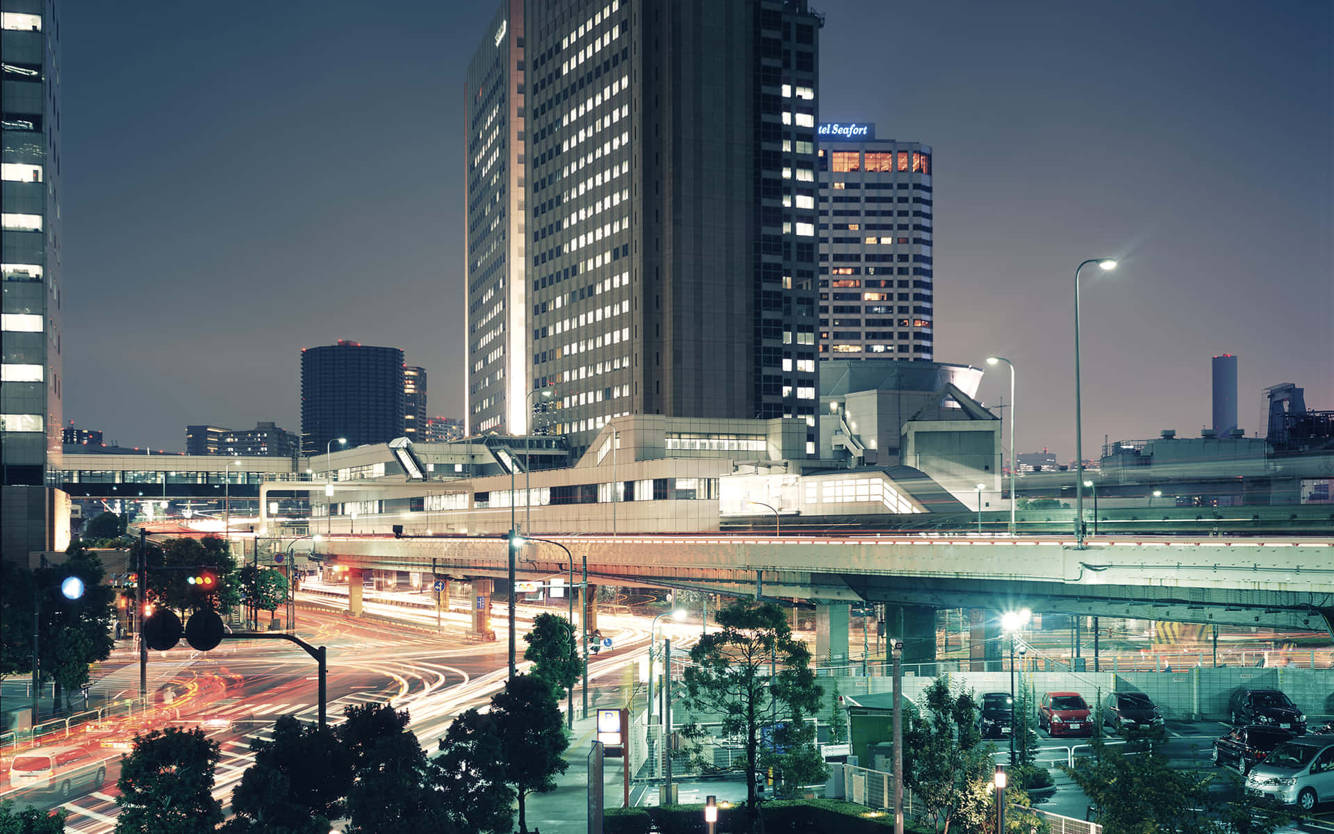 Tokyobaggrund Futuristiske Strukturer