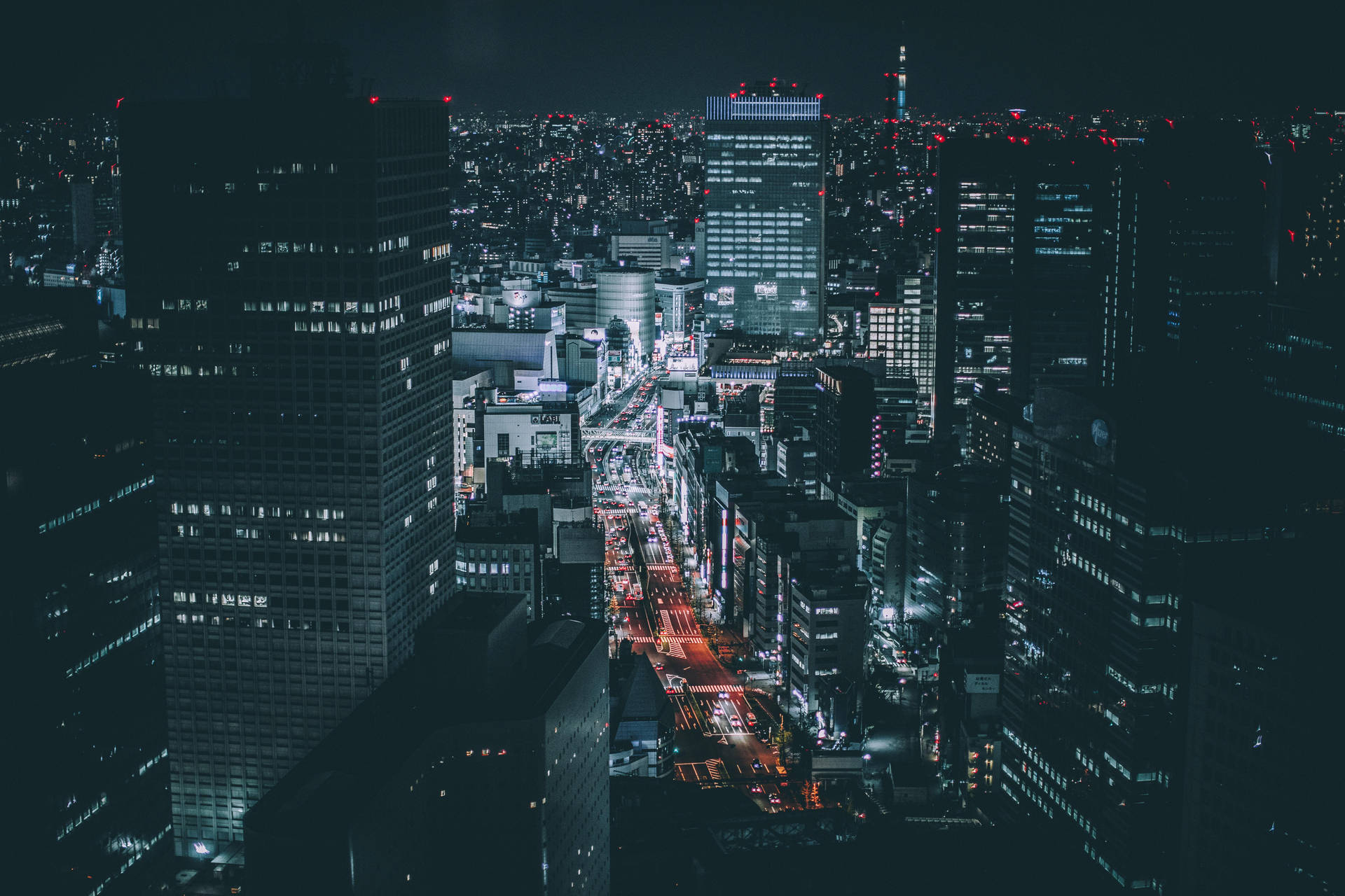Tokyo City Buildings At Night Wallpaper