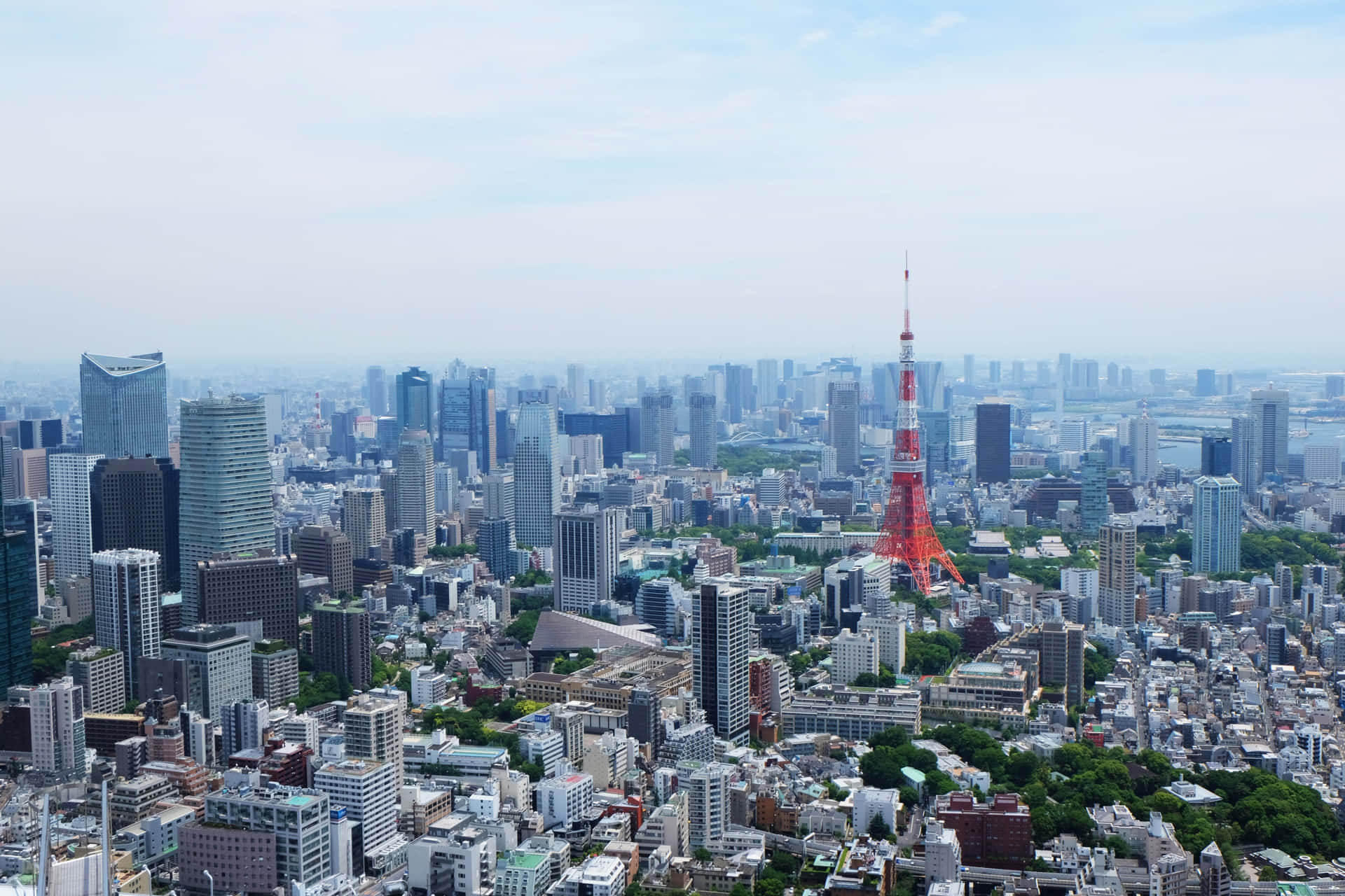 Pemandangan Kota Tokyo Dengan Menara Wallpaper