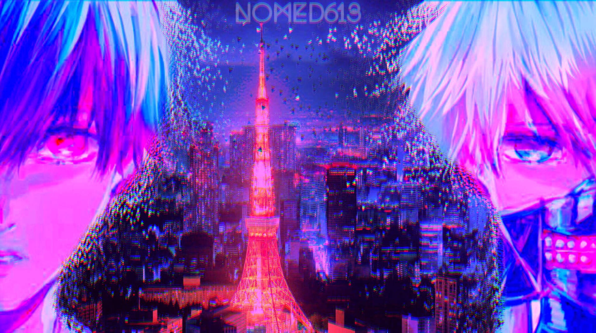 Tokyo Ghoul Aesthetic With Glowing Red Tower Wallpaper