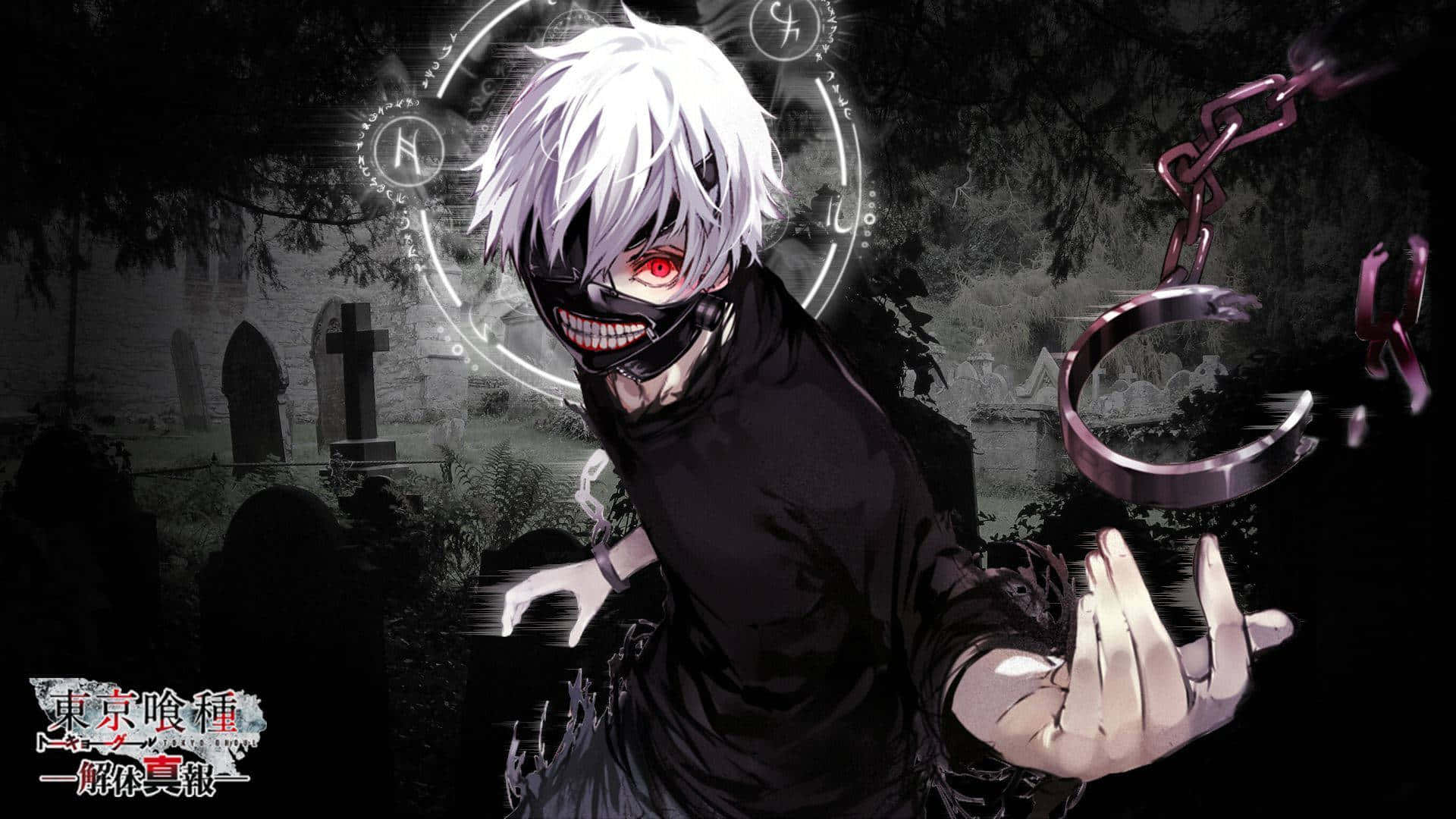 Dive Into The Dark Streets Of Tokyo Ghoul With This Unique Background Wallpaper