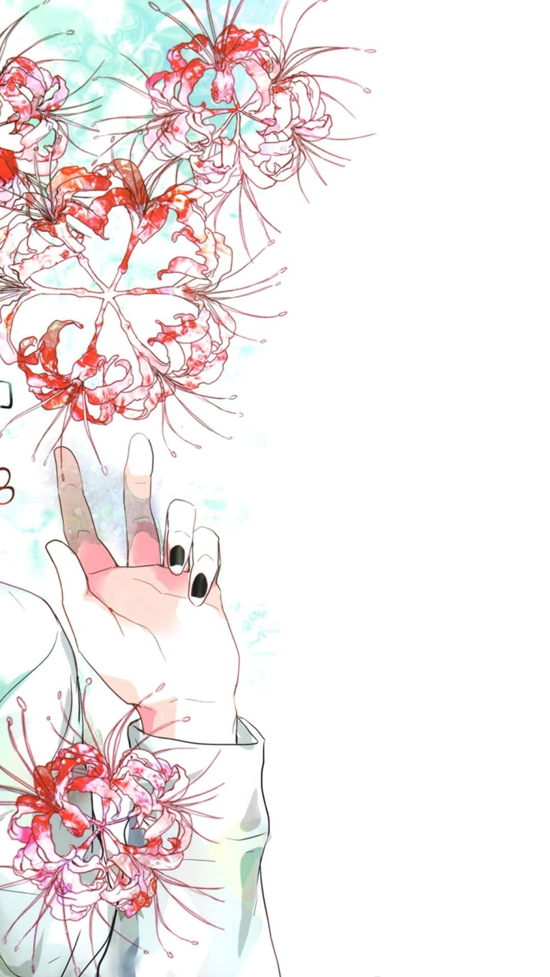 Hand Touching Tokyo Ghoul Flower Wallpaper