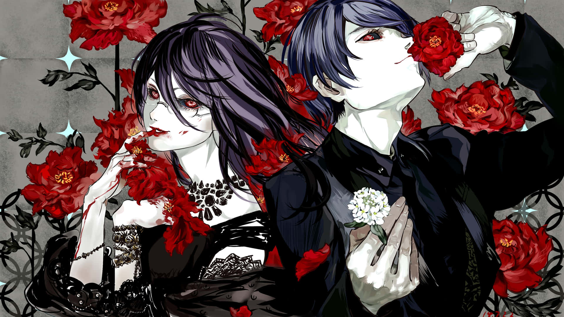 Discover the beauty and terror of Tokyo Ghoul Flower Wallpaper