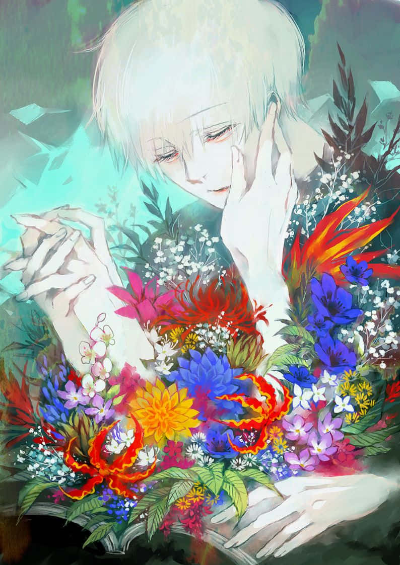 Tokyoghoul Blume Mit Einer Hand Wallpaper