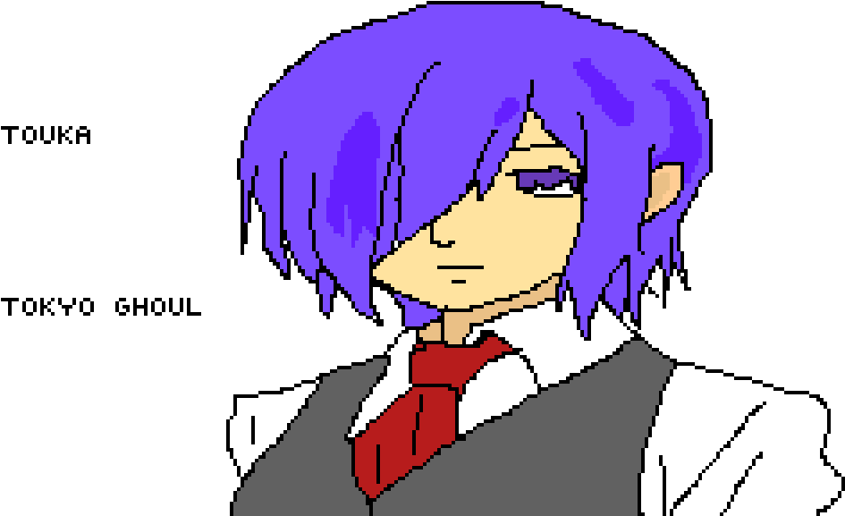 Tokyo Ghoul Touka Pixel Art PNG