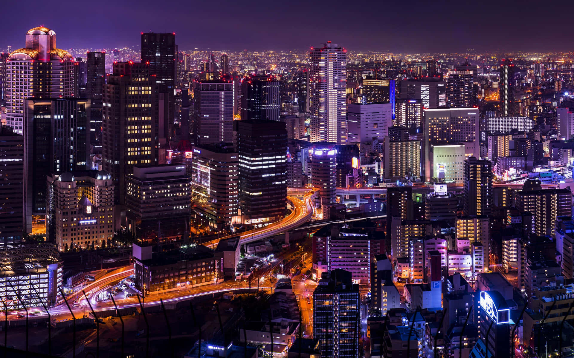 Garis Langit Malam Tokyo Wallpaper