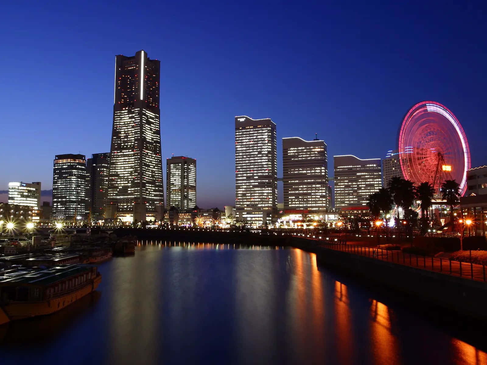 Smuknattetimeudsigt Af Tokyos Skyline.