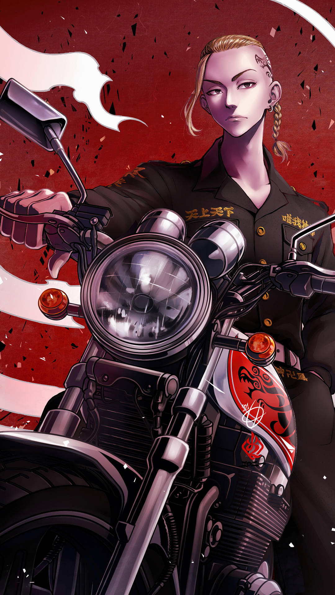 Tokyo Revengers Draken On Motorbike Wallpaper