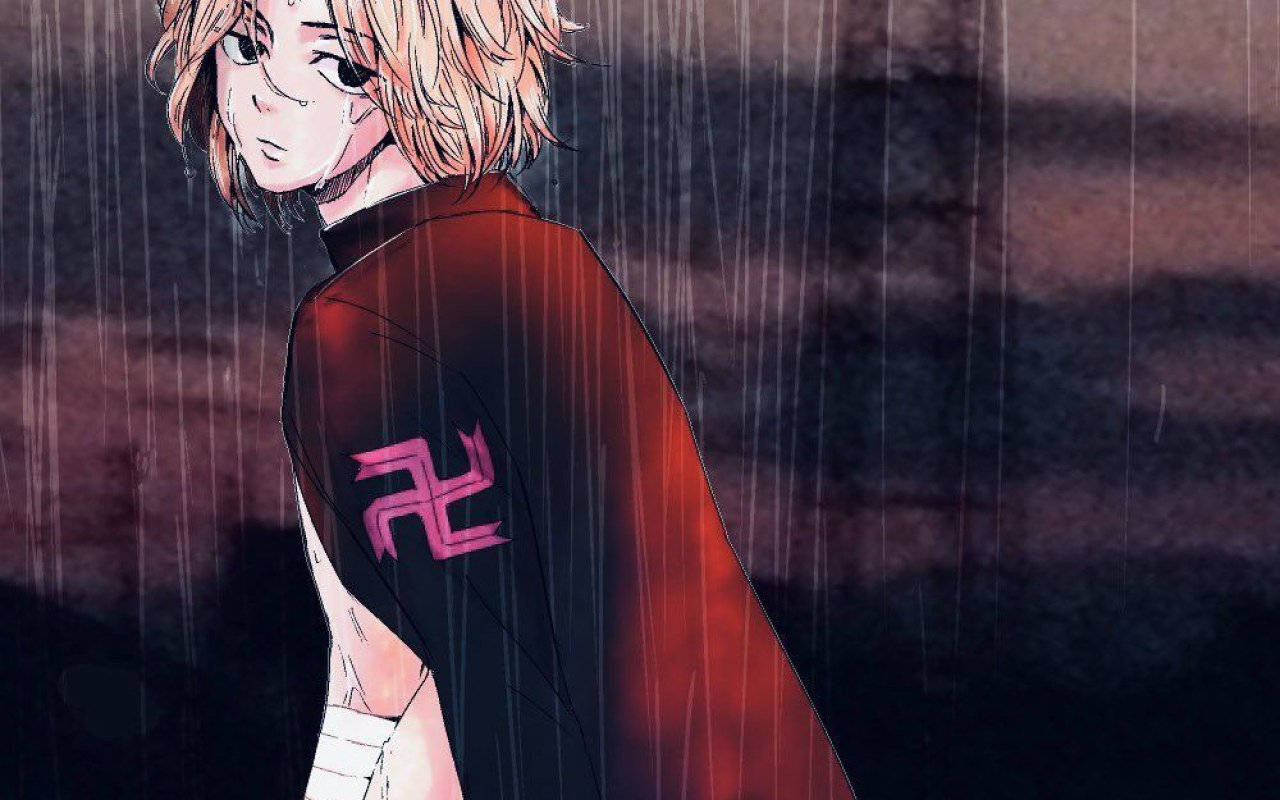 Tokyo Revengers Mikey Under Rain Laptop Wallpaper