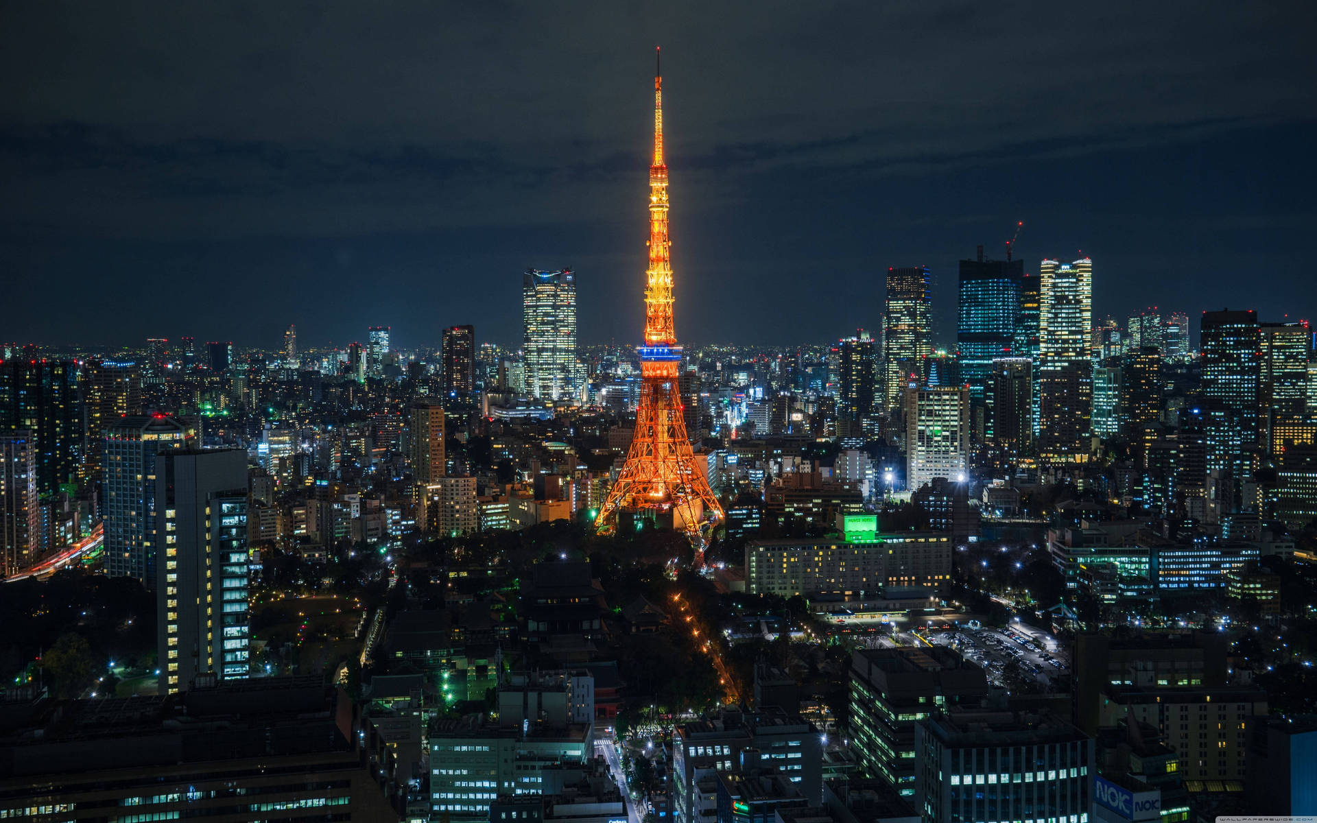Tokyo Skyline With Tokyo Tower View Wallpaper