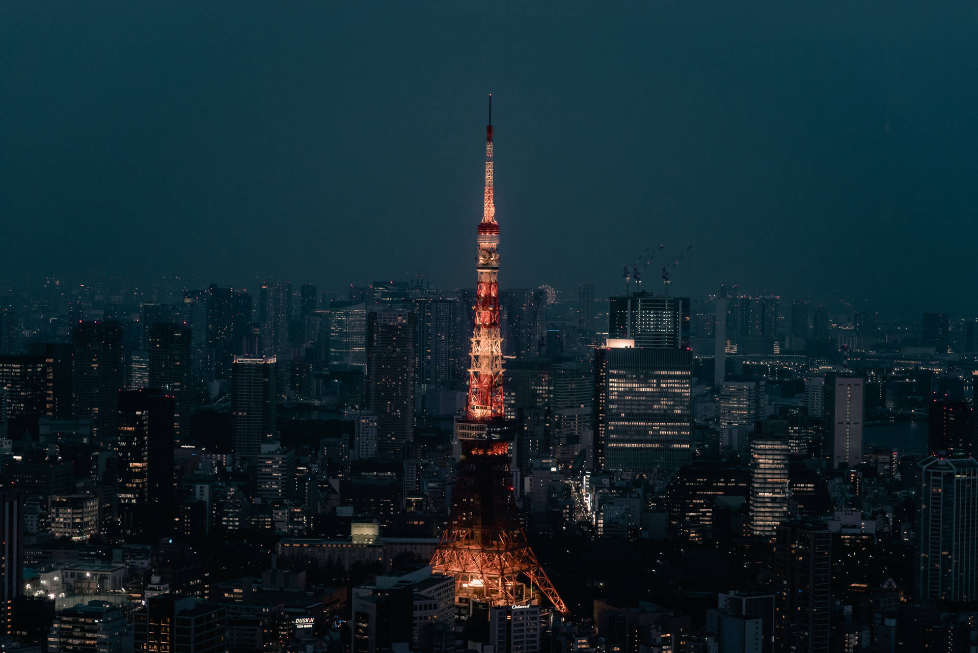 Tokyo Tower Against Dark Sky Wallpaper