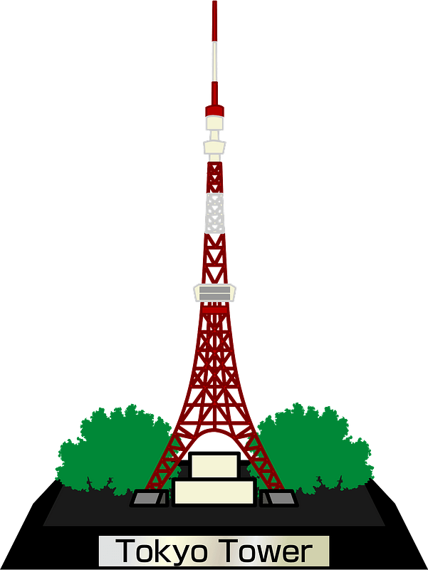 Tokyo Tower Illustration PNG