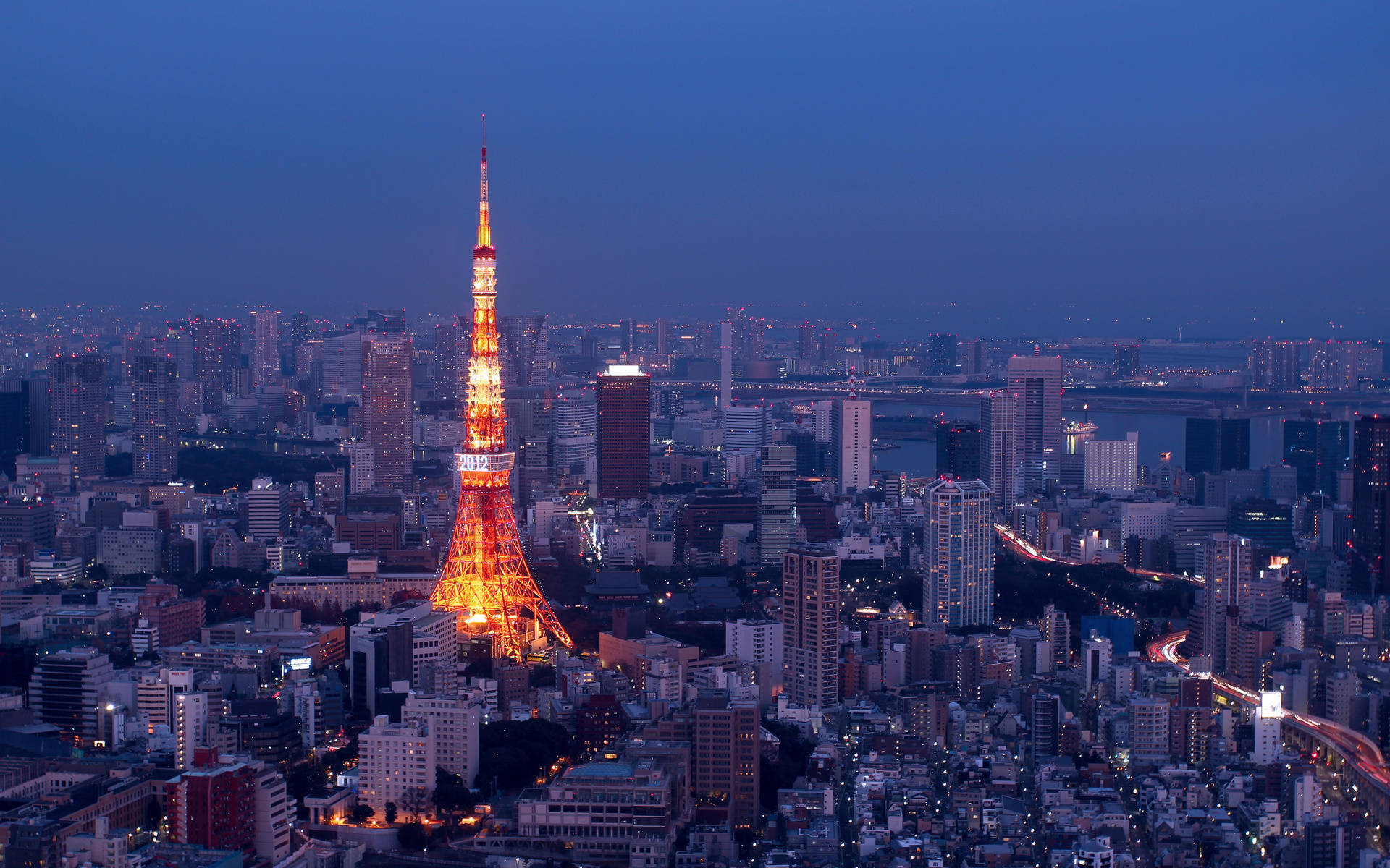 Tokyo Tower Neighboring Districts At Night Wallpaper