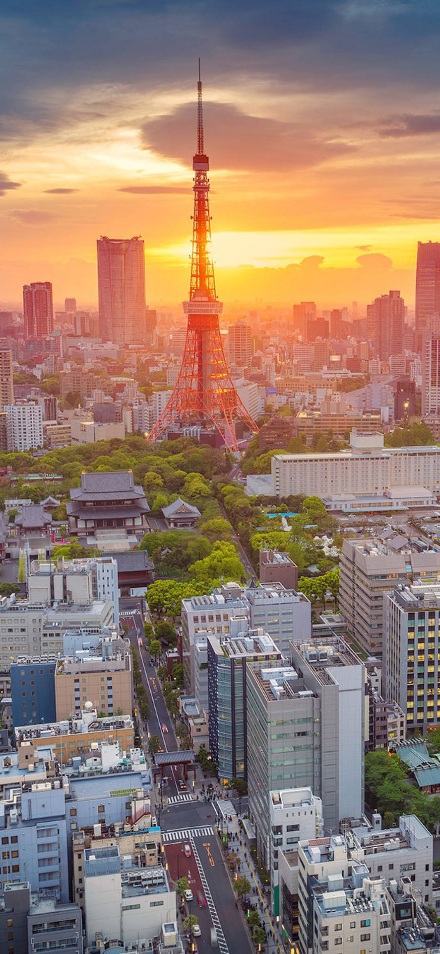 Tokyo Tower Photographed At Sunset Wallpaper