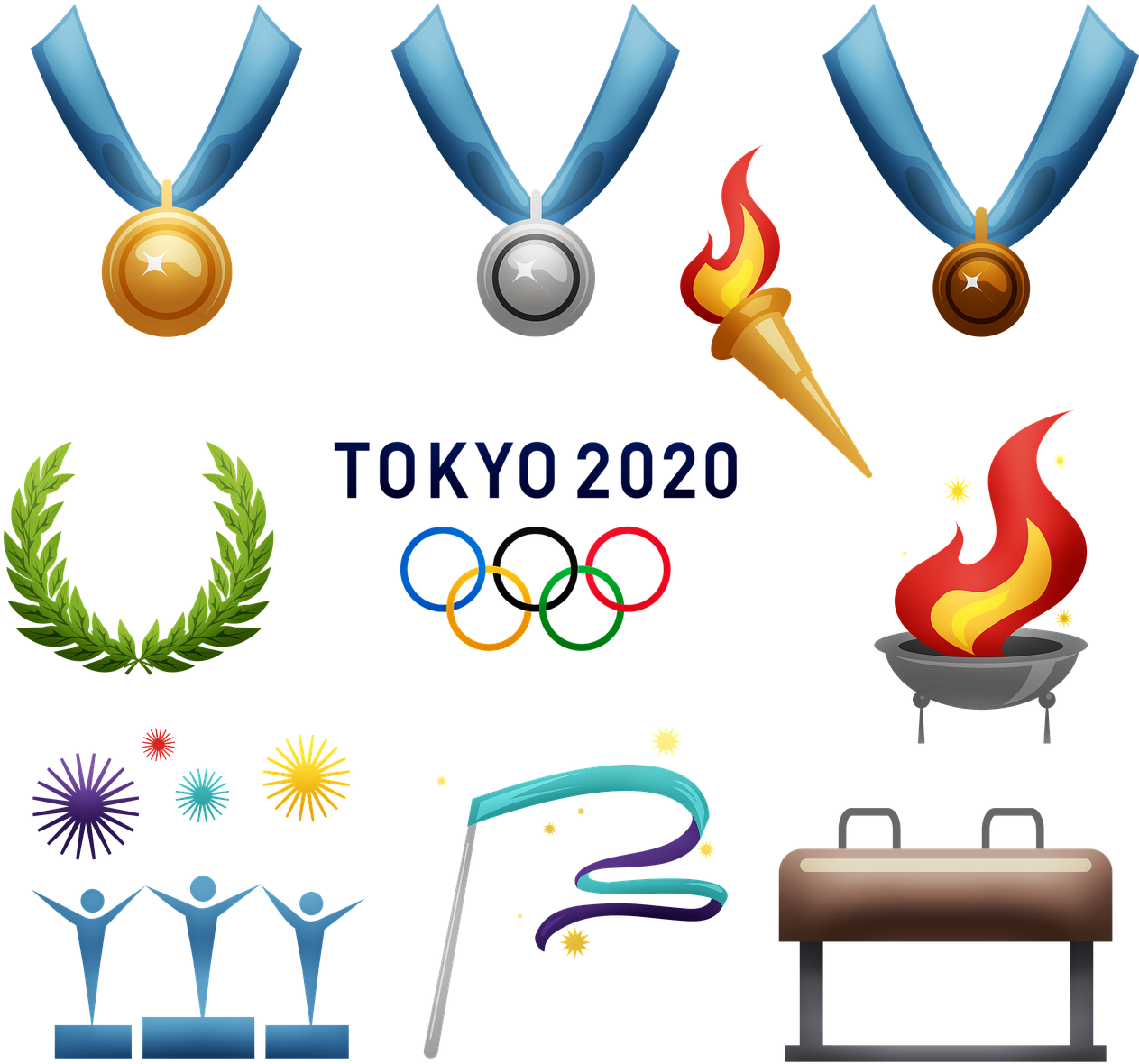 Tokyo2020 Olympics Icons Set PNG