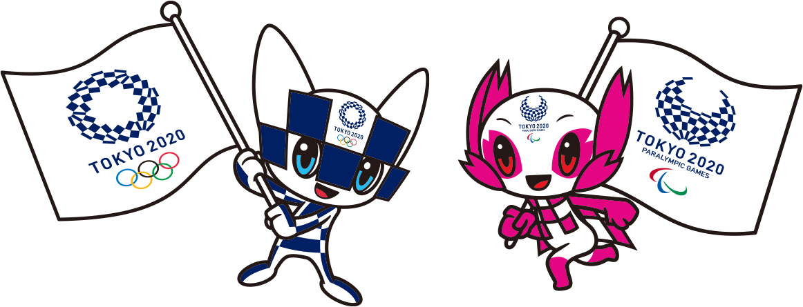 Tokyo2020 Olympics Mascotswith Flags PNG