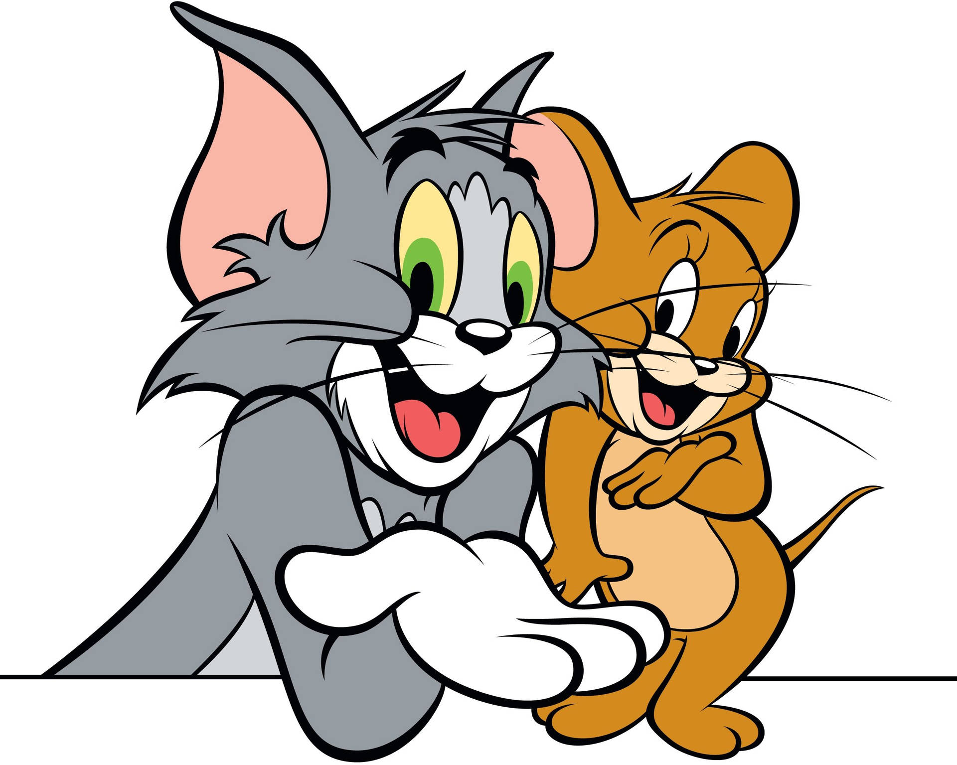 Tom And Jerry Aesthetic Pose On White Background