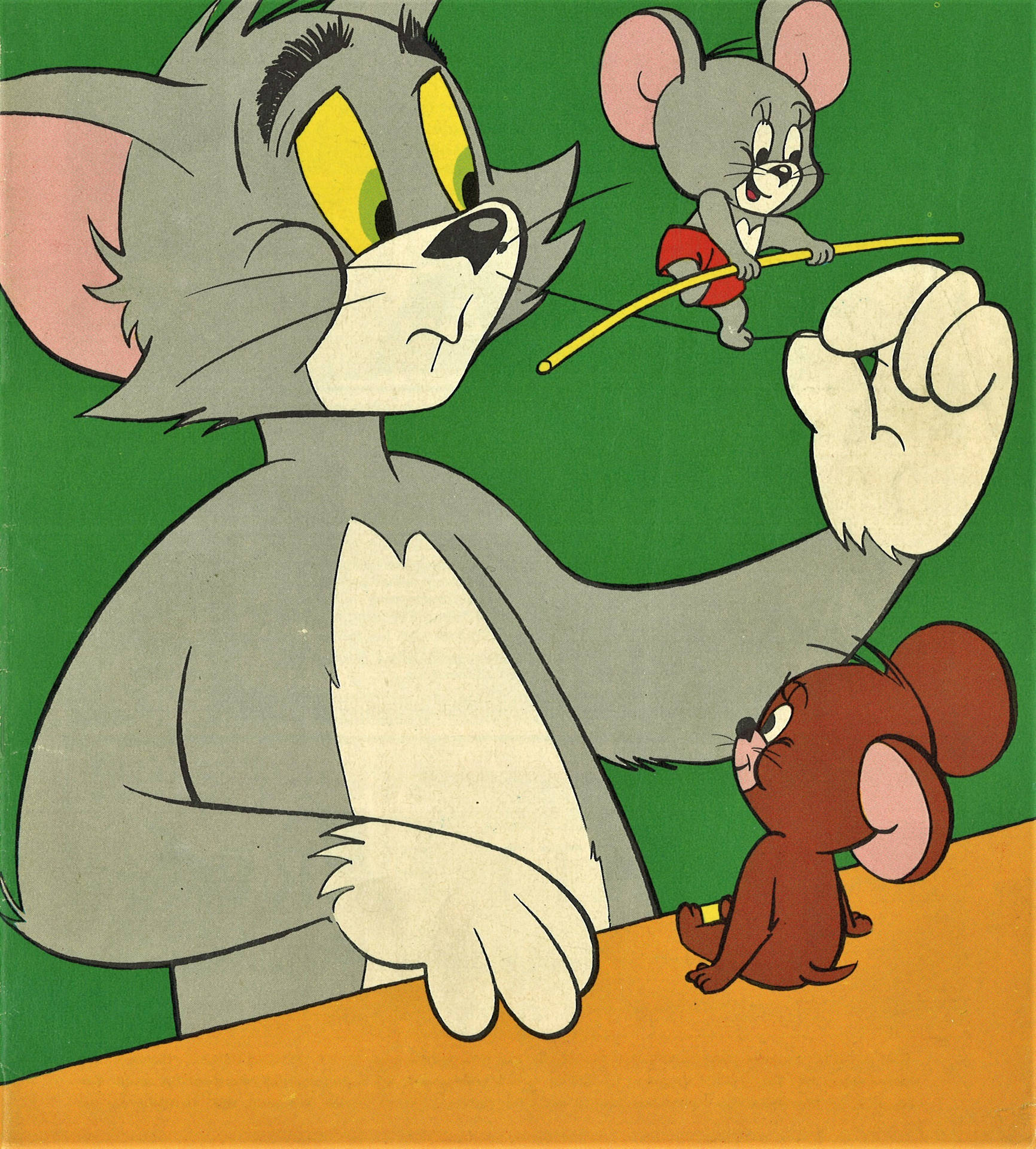 Tom And Jerry Aesthetic Scene With Nibbles Wallpaper