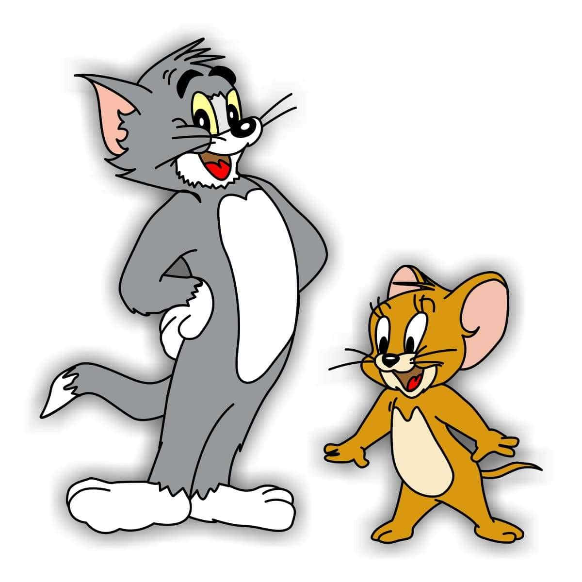 Tom and Jerry having a hilarious time chasing each other.