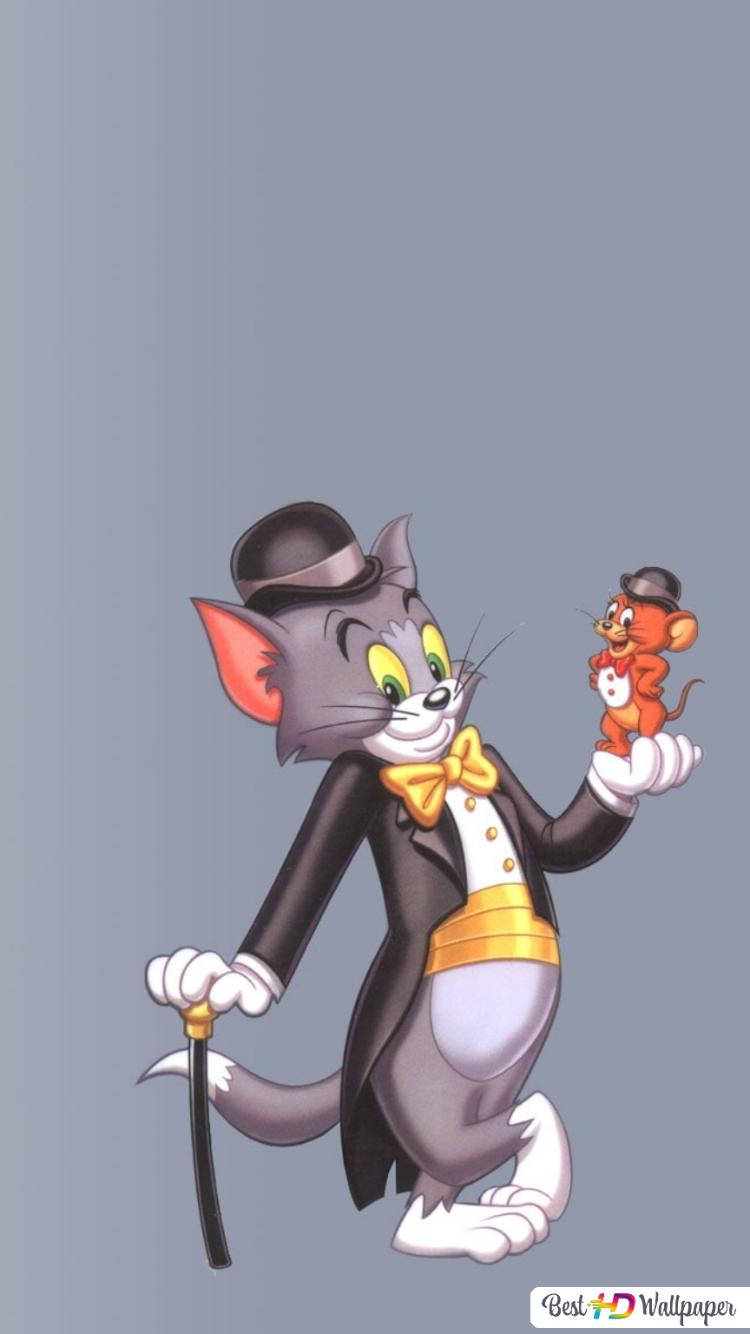 Tom And Jerry Cartoon Gray Background