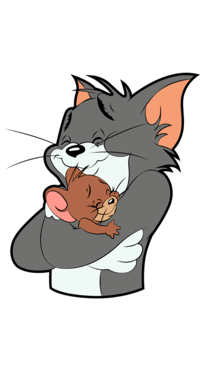 Download Tom And Jerry Cute Hugging Wallpaper | Wallpapers.com