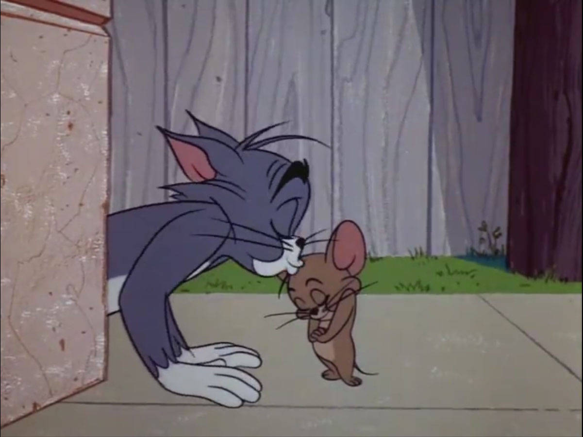 Tom og Jerry sød peck tapet Wallpaper